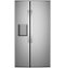 GE - 36 in. Wide 27.7 Cu. Ft. Smart Side-By-Side Refrigerator with LED Light Walls and Extra Tall Dispenser - Stainless Steel-Front_Standard