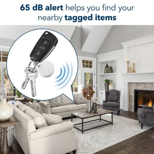 Insignia™ Locator Tag for iOS, iPadOS, and macOS with Apple Find My App (4-Pack) - White GLOBAL SHIPPING