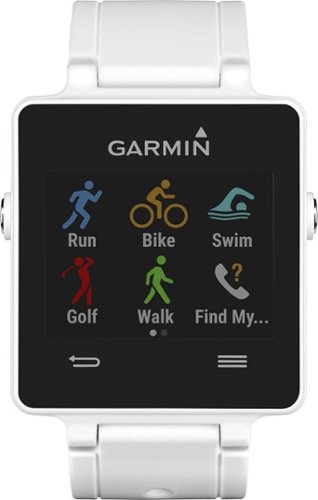 Garmin - vívoactive Smartwatch 28.6mm Plastic - White Silicone-Front_Standard 