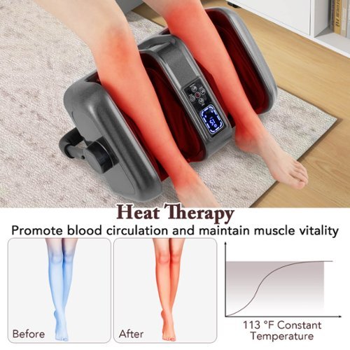 Costway Foot & Calf Massager Electric Deep Kneading Waist Massager w/ Vibration & Heat - Grey BUY ONLINE