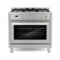 COSMO - COS-965AGFC 36 in. Nebula Collection 4.4 cu. ft. Gas Range, 5 Burners, Rapid Convection Oven, Cast Iron Grates - Stainless Steel-Front_Standard