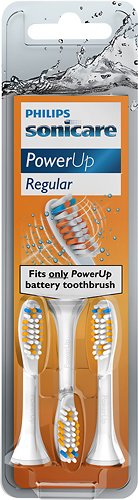  Philips Sonicare - PowerUp Medium Toothbrush Replacement Heads (3-Pack) - White
