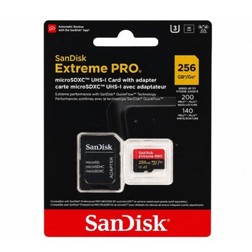 SANDISK Extreme Pro 256GB Class 10 microSDXC UHS I Memory Card 10