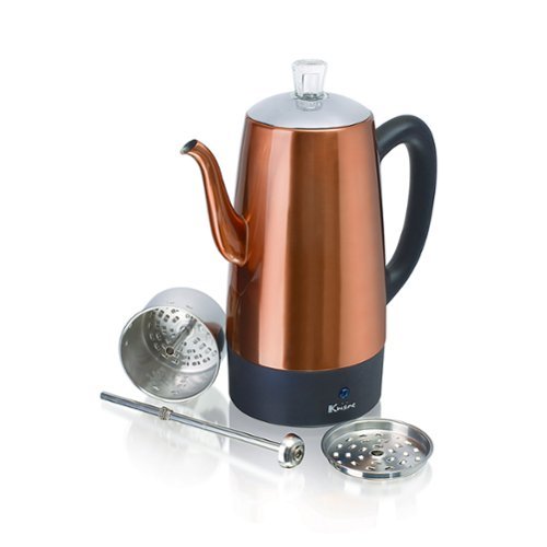 Euro Cuisine - PER12 Stainless Steel Electric Coffee Percolator, 12 Cup - Copper-Front_Standard 
