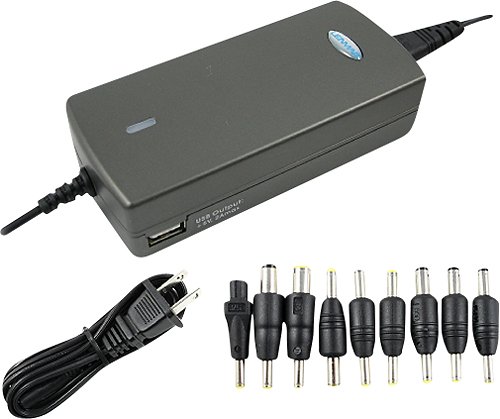  Lenmar - 90W AC Laptop Power Adapter with USB Output - Charcoal