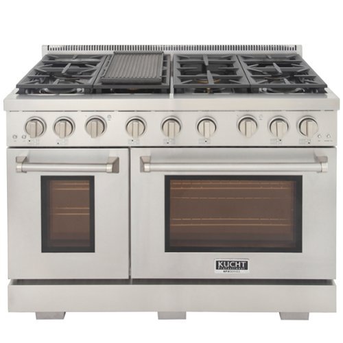 Kucht - 48 in. 6.7 cu. ft. Natural Gas Range Two Ovens - One Convection - in Stainless Steel with True Simmer Burners - Stainless Steel-Front_Standard 