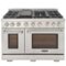 Kucht - 48 in. 6.7 cu. ft. Natural Gas Range Two Ovens - One Convection - in Stainless Steel with True Simmer Burners - Stainless Steel-Front_Standard