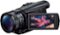 Sony - AX100 4K HD Flash Memory Premium Camcorder - Black-Angle_Standard