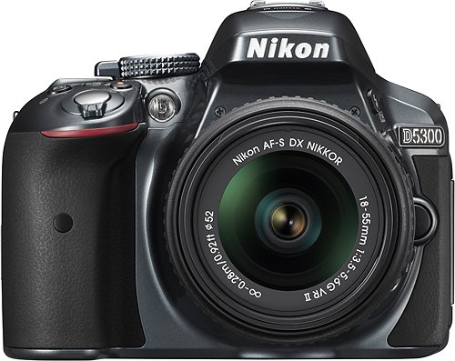 Nikon - D5300 DSLR Camera with 18-55mm VR Lens - Gray-Front_Standard 