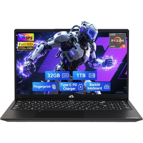 NIMO - 15.6 Gaming Laptop AMD Ryzen 5 6600H 6-Cores 32GB DDR5 RAM 1TB SSD 4.5GHz - Black-Front_Standard 