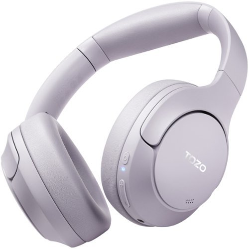 TOZO - HT2 Hybrid Active Noise Cancelling Headphones, Over Ear, 60H Playtime, Hi-Res Audio, Custom EQ, Deep Bass - Purple-Front_Standard 