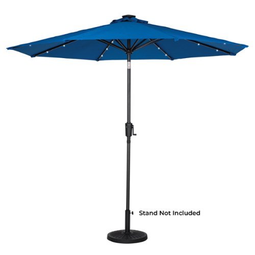 Sun Ray - 9' Round 8Rib Solar Lighted Umbrella - Royal Blue-Front_Standard 