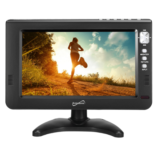 Supersonic - Portable 9-inch LCD TV with Built-in Digital Tuner Rechargeable Battery ACDC Operation for Car Travel-Front_Standard 