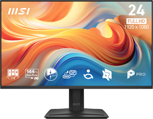MSI - PRO MP242 E14C 23.8" IPS FHD 144Hz 1ms Adaptive Sync Monitor with Built-in Speakers (USB-C, VGA) - Matte Black