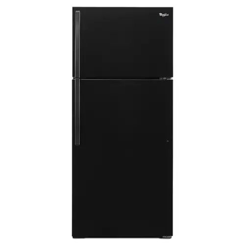 Front. Whirlpool - Whirlpool - 14.3 Cu. Ft. Top-Freezer Refrigerator - Black - Black.