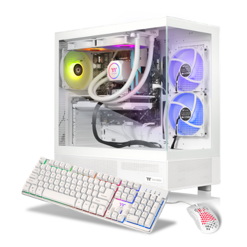 Thermaltake - LCGS View 7896XS-270 Gaming Desktop AMD Ryzen 7 7800X3D, 32GB Memory, AMD Radeon RX 9060 XT 16GB, 1TB SSD NVMe M.2 - White