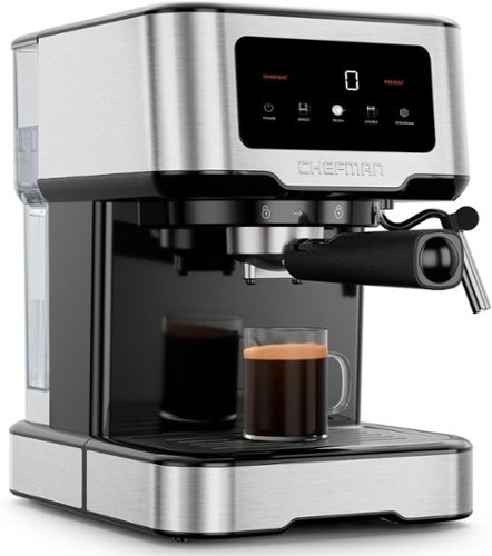 Chefman - CraftBrew Espresso Machine w/ Steam Wand and Touch Controls - Stainless Steel-Front_Standard 