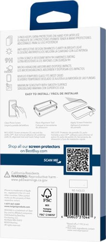Insignia™ Anti-Reflective Glass Screen Protector for iPhone 16 and iPhone 15 (3-Pack) - Clear BUY IN DUBAI