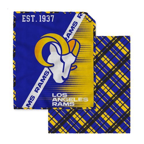 Pegasus - Los Angeles Rams 60" x 80" Digital Dash Two-Sided Checkered Ultra Cozy Sherpa Blanket - Multicolor-Front_Standard 