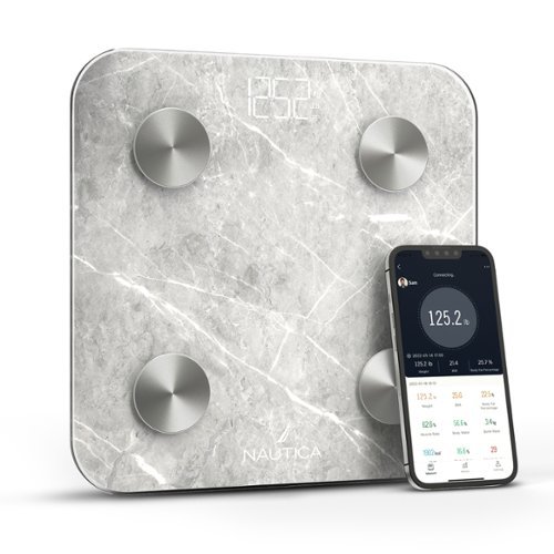 Nautica - Smart Body Scale, Fat, Muscle Mass Tracking & More, Syncs with Smartphone for Body Composition Tracking, 396 Lbs - Travertine Stone-Front_Standard 