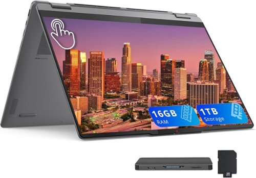 Lenovo - Yoga 7i 2-in-1 16" 2K Touch Laptop,Intel Core Ultra 5 226V,16GB RAM,512GB SSD+512GB Docking Station,Win 11 - Gray-Front_Standard 