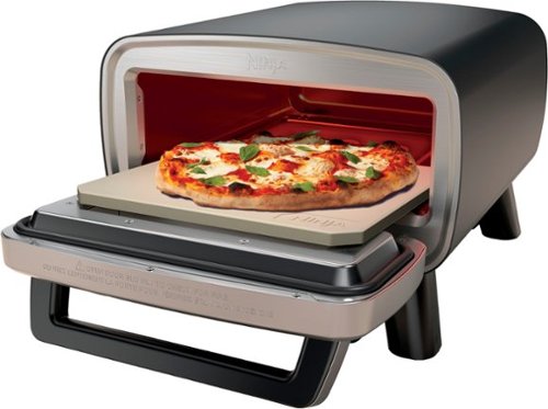 Ninja - Artisan Outdoor Pizza Oven, 12-inch, 3-minute Pizza, 700F Max Temperature, Electric Heat - Dark Gray-Front_Standard
