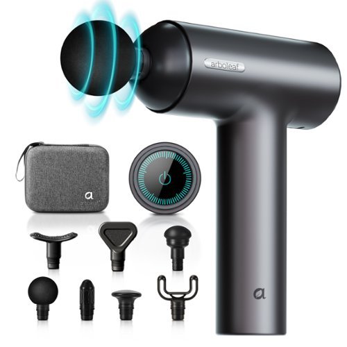 Arboleaf - Massage Gun deep Tissue, 6 Speeds Handheld Percussion Muscle Massager Gun with Case for Pain Relief for Relax, Gifts - Gray-Front_Standard 