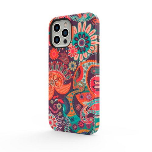 ArtsCase StrongFit Designers Case for Apple iPhone 13 Pro Max - Orange Flowers WORLDWIDE DELIVERY