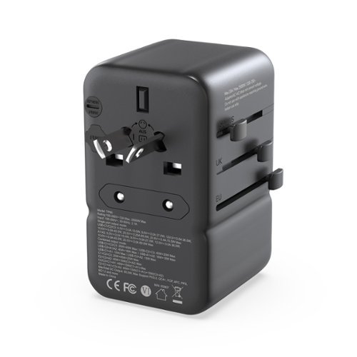 MINIX 85W GaN-III Universal Travel Adapter with 3-USB-C/2-USB-A, AC Outlet, US/UK/EU/AU Travel Charger for Laptops Phones - Black SHOP ONLINE