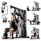 Syedee - Home Gym Station, Workout Station with 150LBS Weight Stack, Home Gym Equipment for All Body Training - Black-Front_Standard