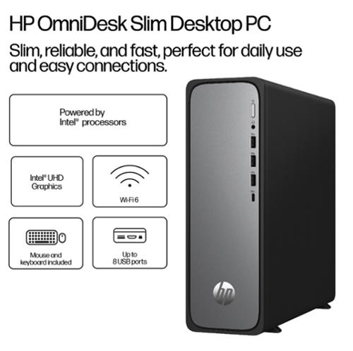 HP OmniDesk Slim Desktop (Intel 300, 8GB, 256GB SSD, Intel UHD 710