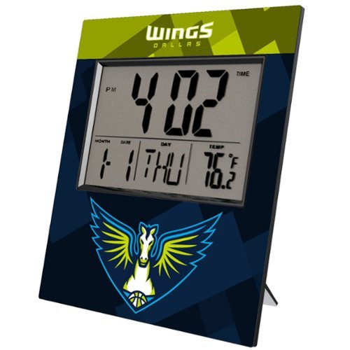 Keyscaper - Dallas Wings Color Block Digital Desk Clock - Multicolor-Front_Standard 