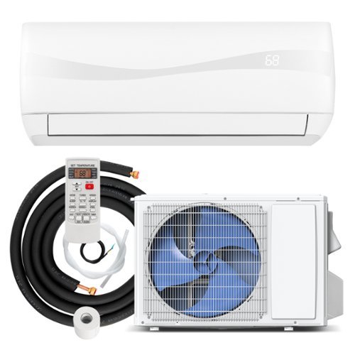 Gymax - 9000 BTU Mini Split Air Conditioner & Heater 19 SEER2 115V Wall Mount AC Unit - White-Front_Standard 