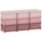 Qaba - 3 Tier Kids Storage Unit, 9 Drawer Chest Toy Organizer, Plastic Bins, Bedroom, Nursery, Living Room, Toddlers - Pink-Front_Standard