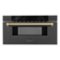 ZLINE - Autograph Edition 30 in. 1.2 cu. ft. Built-in Microwave Drawer in Black - Stainless Steel and Champagne Bronze Accents-Front_Standard