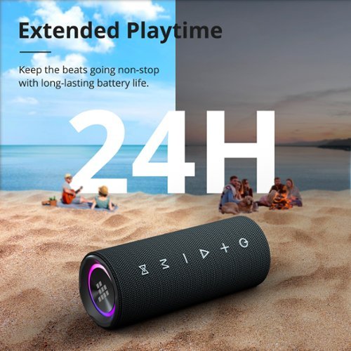 Tronsmart Mirtune C2 Portable Bluetooth Speaker, 360° Surround Sound, 24W Deep Bass, IPX7 Waterproof, 24H Playtime with TF/AUX - Black BUY IN SAUDI ARABIA
