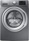 Samsung - 4.2 Cu. Ft. 9-Cycle High-Efficiency Steam Front-Loading Washer - Platinum-Front_Standard 