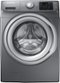 Samsung - 4.2 Cu. Ft. 9-Cycle High-Efficiency Steam Front-Loading Washer - Platinum-Front_Standard