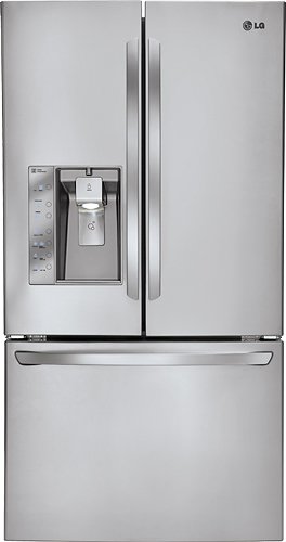  LG - 24.5 Cu. Ft. Counter-Depth French Door Refrigerator with Thru-the-Door Ice and Water - Stainless steel
