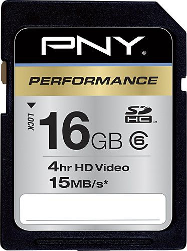  PNY - 16GB High Speed SDHC Class 6 Memory Card