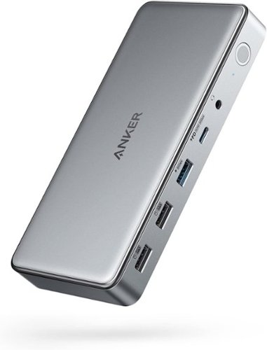 Anker - 10-in-1 USB C Docking Station, Displaylink Docking Station with Dual HDMI and DisplayPort - Gray-Front_Standard 