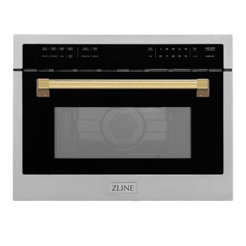 "ZLINE - Autograph Edition 24"" 1.6 cu ft. Built-in Convection Microwave Oven in Stainless Steel and Polished Gold Accents"