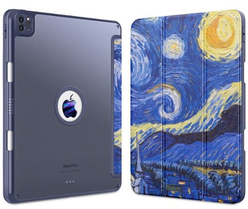 DTTO - Case​ for iPad Air 13" (M2/M3) and iPad Pro 12.9" (3rd/4th/5th/6th Gen) ,Smooth Matte Back,TPU Shockproof Frame - Starry Night-Front_Standard 