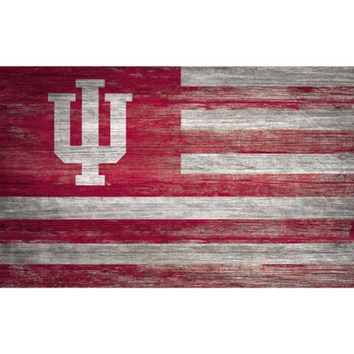 Fan Creations - Indiana Hoosiers 11'' x 19'' Distressed Flag Sign - Multicolor-Front_Standard 