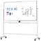 maxtek - Rolling Bulletin Boards 72x40 inches Double-Sided Whiteboards & Presentation Supplies Dry Erase Board Standing - White-Front_Standard