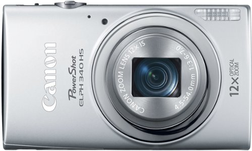  Canon - PowerShot ELPH-340 16.0-Megapixel Digital Camera - Silver