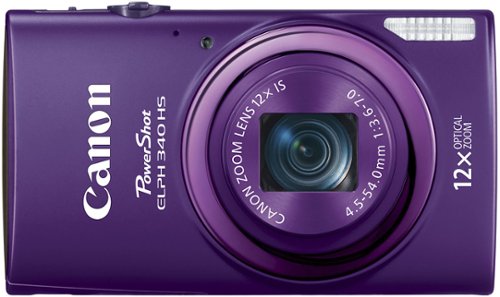  Canon - PowerShot ELPH-340 16.0-Megapixel Digital Camera - Purple