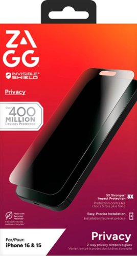 ZAGG InvisibleShield Glass Elite Privacy Screen Protector for Apple iPhone 16, iPhone 15 - Tinted SHOP ONLINE