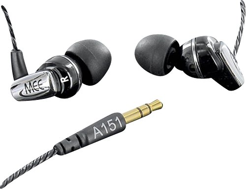  MEE audio - Armature Series A151 Earbud Headphones - Black/Chrome