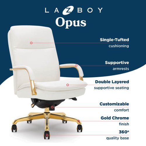 La Z Boy Executive Office Chair with Lumbar Support & Padded Arms